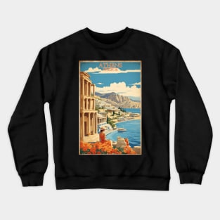 Athens Greece Vintage Tourism Travel Crewneck Sweatshirt